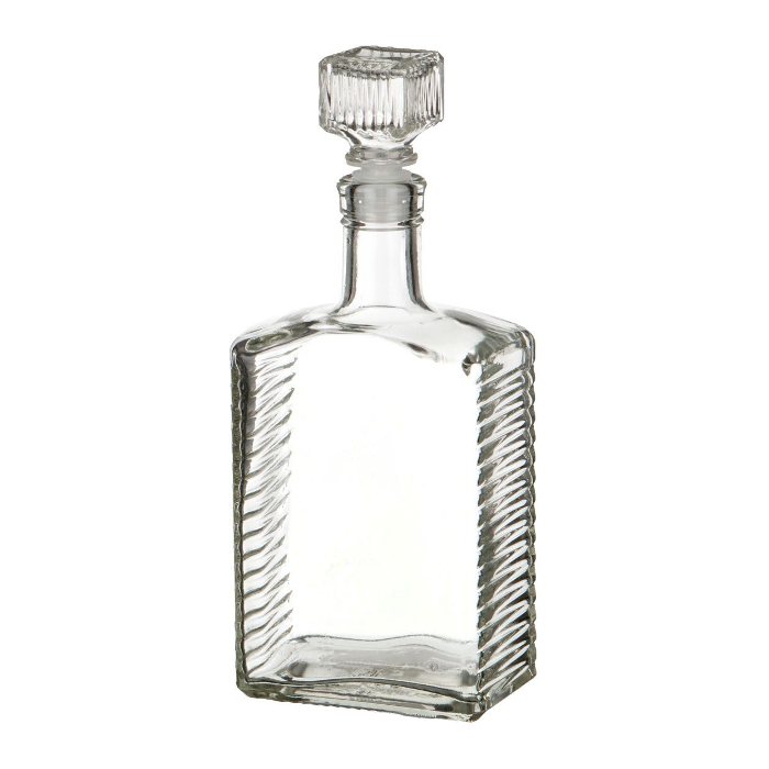 Бутылка (штоф) "Кристалл" стеклянная 0,5 литра с пробкой  в Майкопе